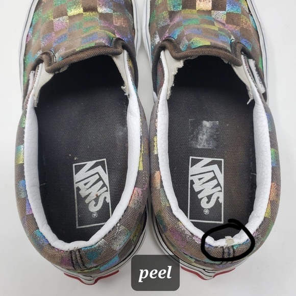 Vans Off The Wall Multicolored Checkered Slip On Skate Sneaker Shoes - Picture 5 of 10